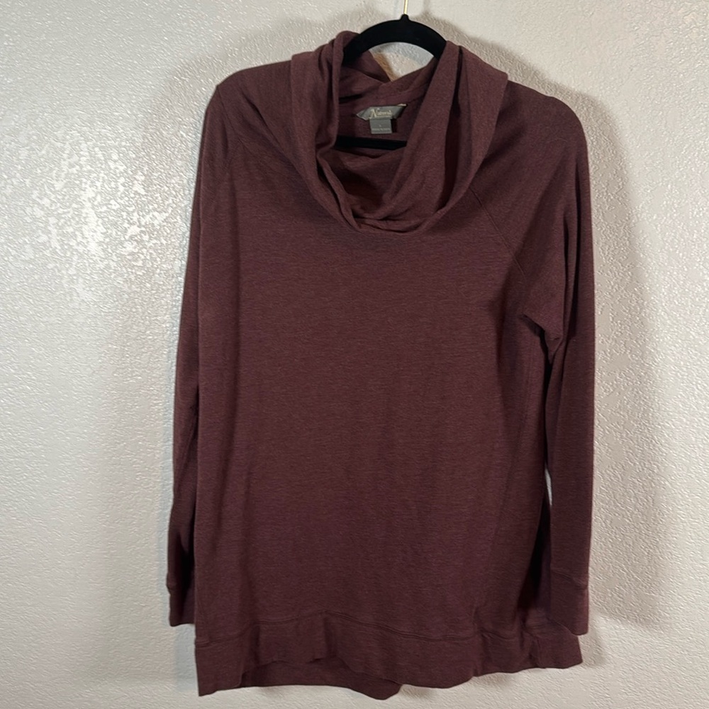 Natural Reflections Maroon Cowl Neck Modal Blend Top Size Large